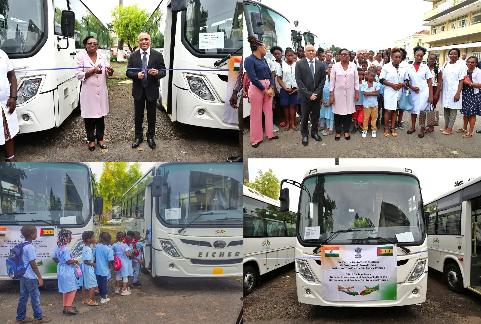 India Donates Six School Buses to Sao Tome and Principe
