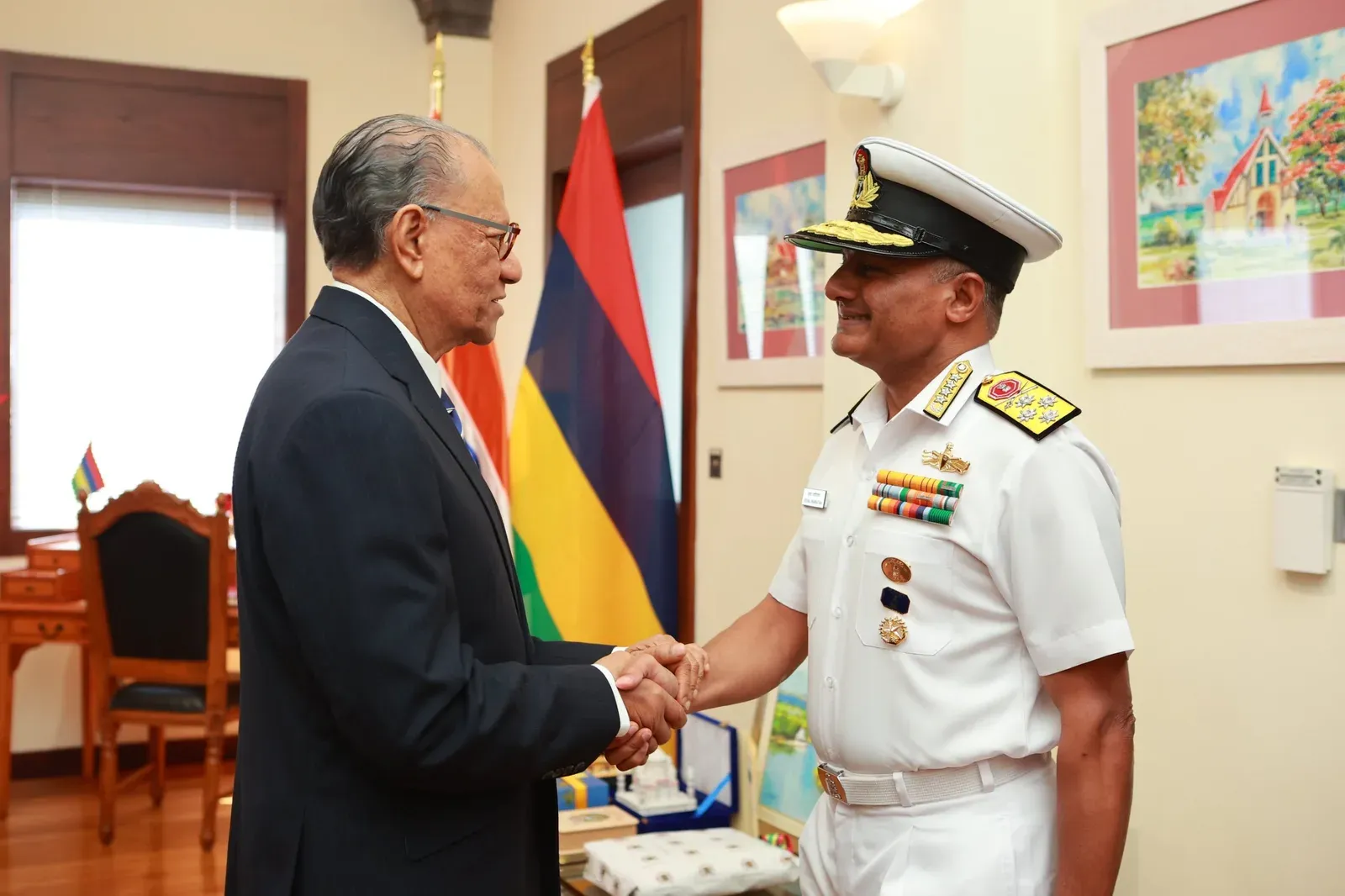 Navy Chief Admiral Swaminathan meets Mauritius PM, deepens Indian Ocean security ties