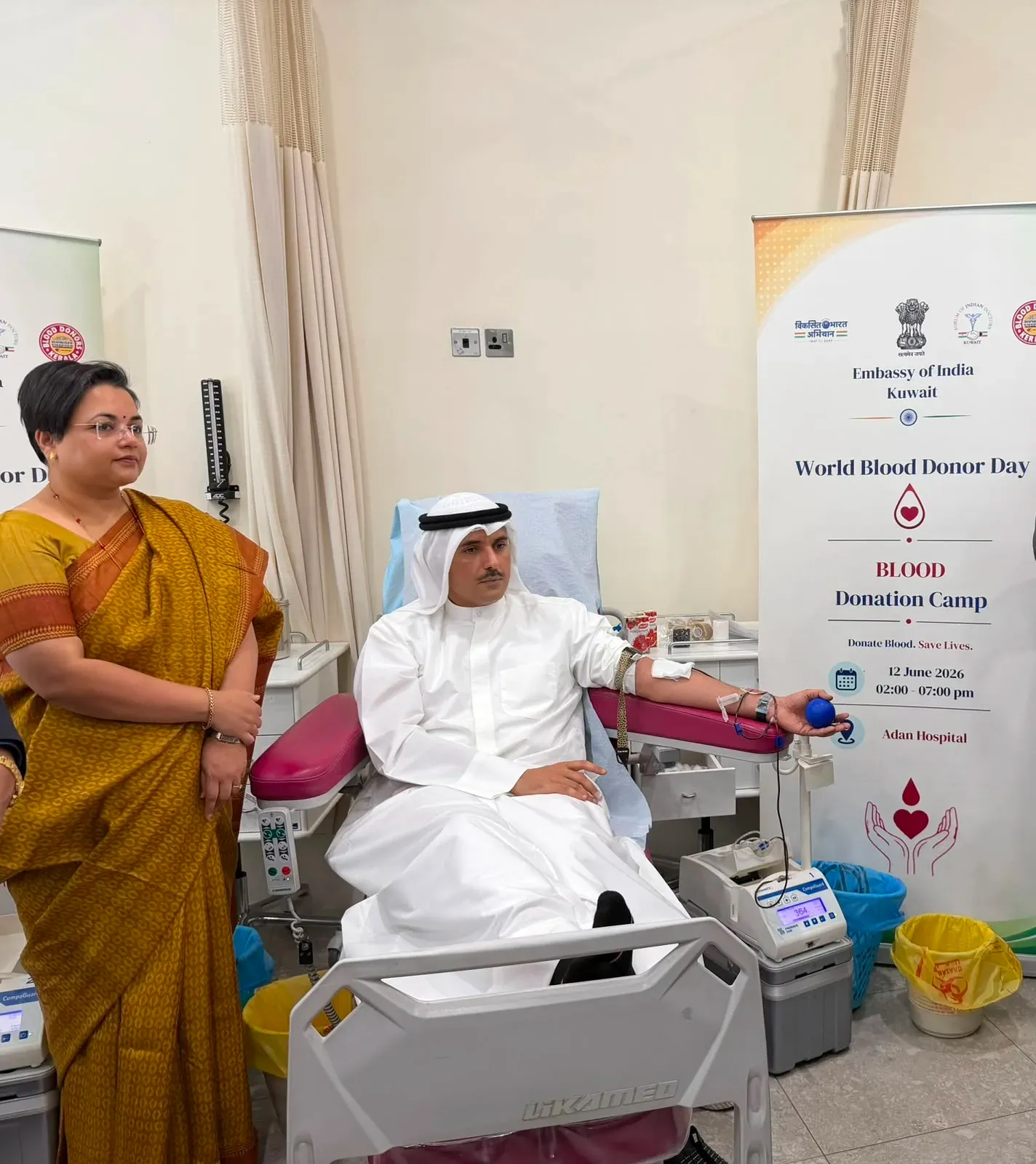 India Embassy in Kuwait holds blood donation camp on World Blood Donor Day