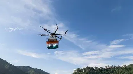 India Post's first drone delivery of Tiranga in Himachal Pradesh