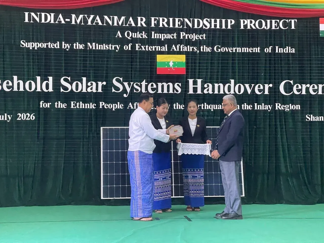 India hands over solar systems to 50 earthquake-hit households in Myanmar's Taunggyi
