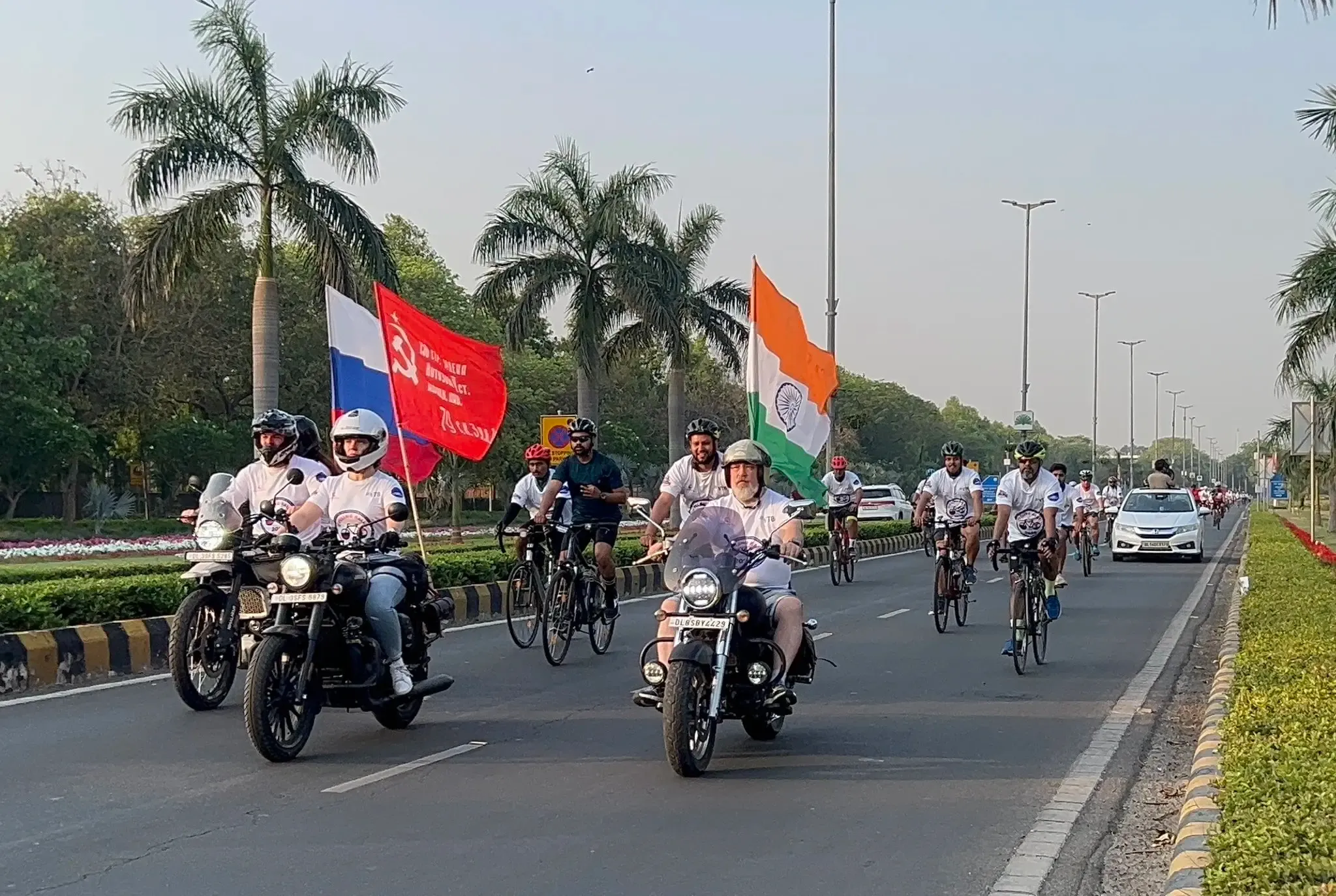 India and Russia Mark 78 Years of Diplomatic Ties with Bicycle Rally