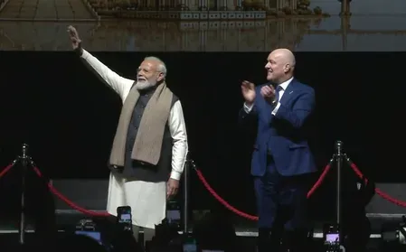 PM Modi gets thunderous welcome at Auckland diaspora event with Luxon