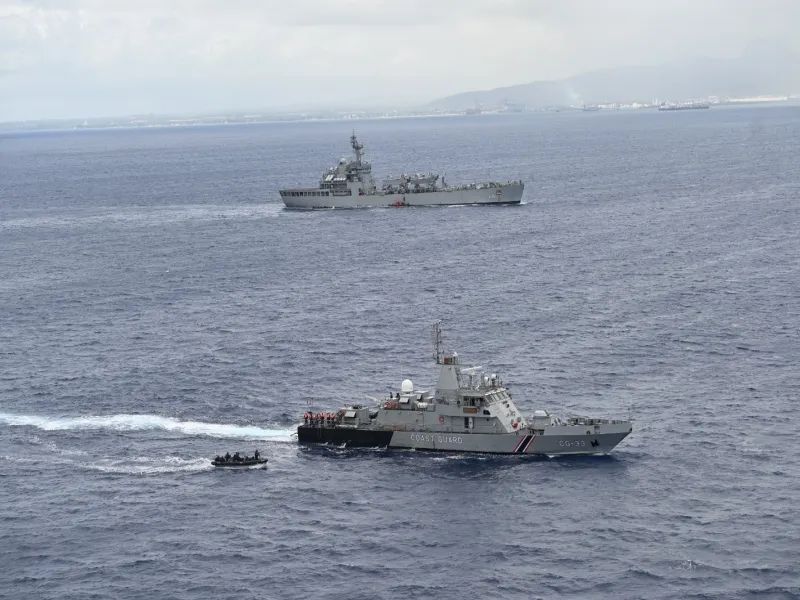 How Did Indian Navy Ships Conclude Joint Training at French and Mauritian Ports in the Indian Ocean?