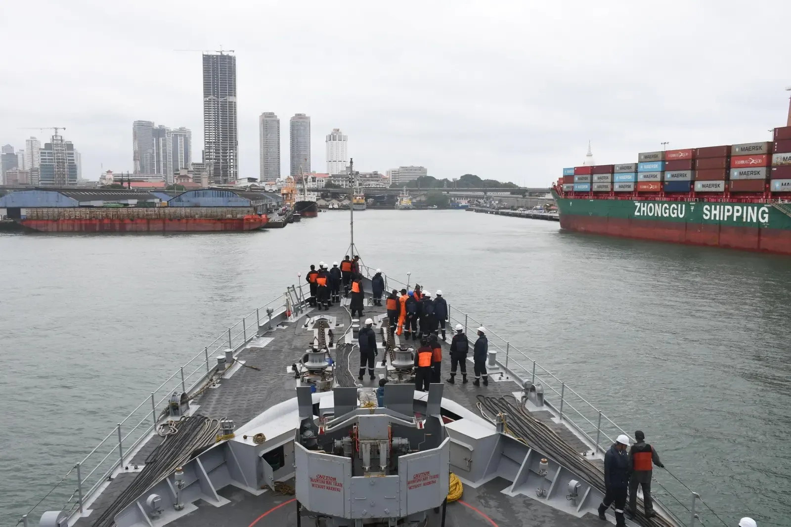 Indian Navy's First Training Squadron arrives in Colombo, Sri Lanka Navy rolls out ceremonial welcome