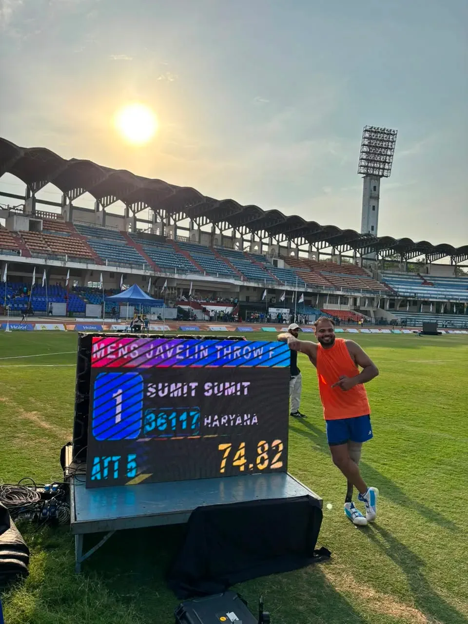 सुमित अंतिल ने 74.82 मीटर थ्रो से जीता स्वर्ण, 8वीं इंडियन ओपन पैरा एथलेटिक्स चैंपियनशिप में भारतीय सितारों का दबदबा