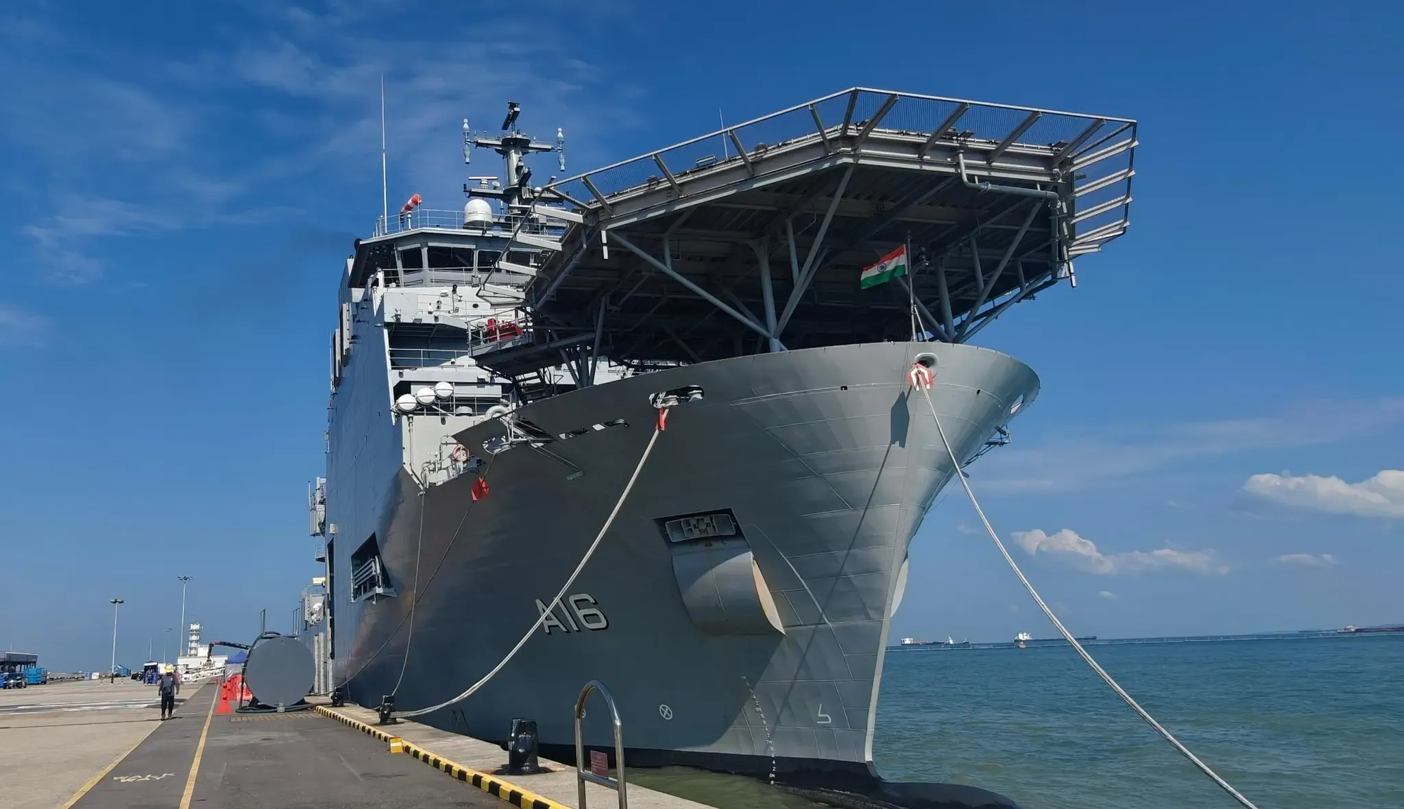 Did India's state-of-the-art Diving Support Vessel make its maiden port call at Singapore's Changi Base?