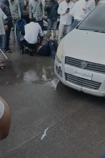 Indore car fire: Man suffers 60% burns, police smash window to rescue him