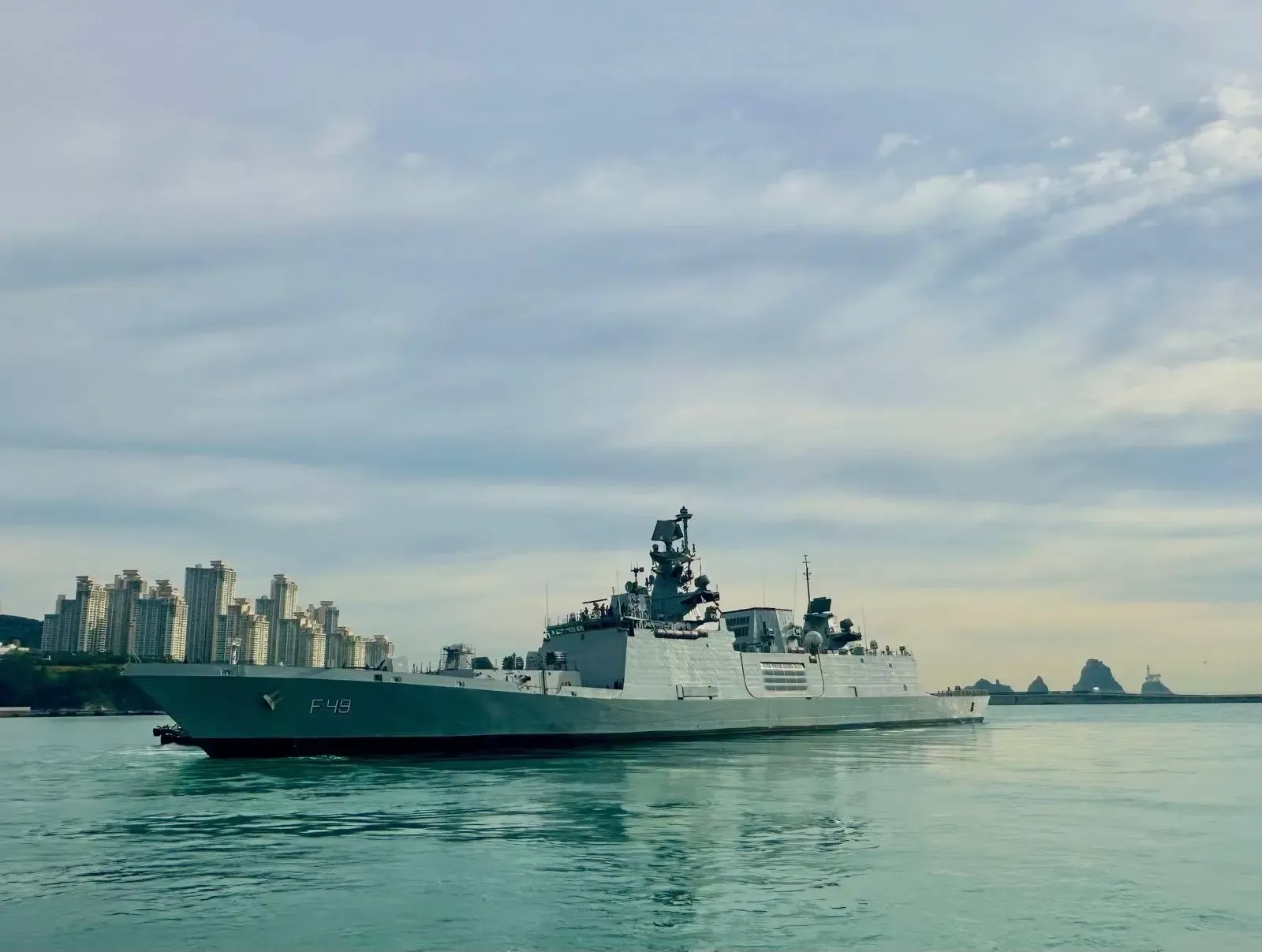 INS Sahyadri begins sea phase of India-South Korea naval exercise in Busan