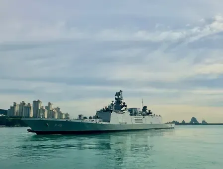 INS Sahyadri begins sea phase of India-South Korea naval exercise in Busan