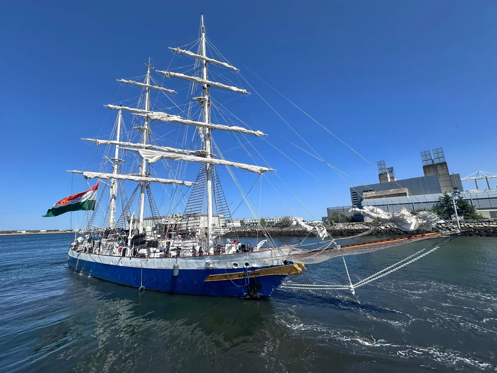 INS Sudarshini sails for Portugal after SAIL 250 US tour under Lokayan 26