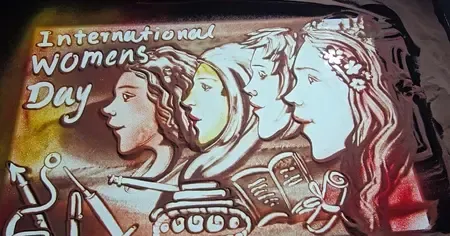 Puri Sand Artist Creates Powerful Animation for International Women’s Day