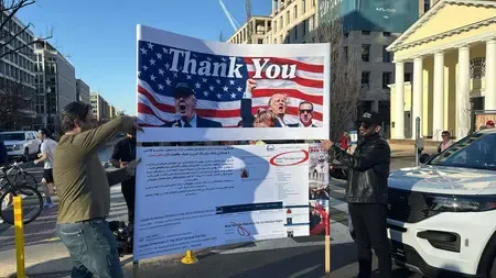 Iranian Americans Celebrate Trump's Actions Against Iran Outside the White House