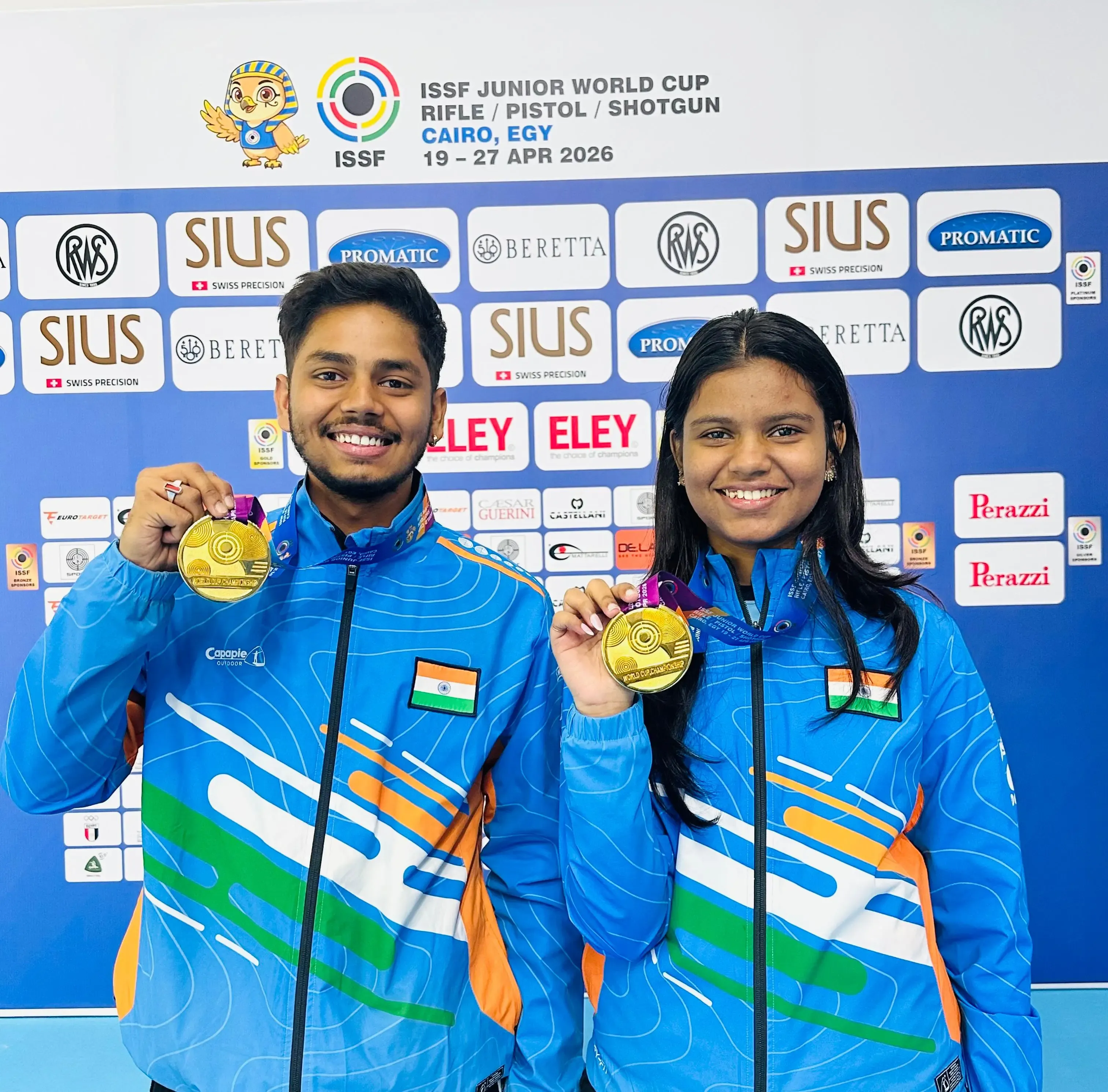 Historic Gold: Shambhavi & Divyanshu Set Jr World Record at ISSF Cairo