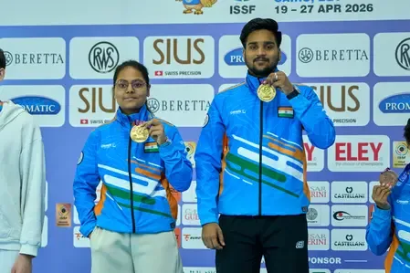 India's Vanshika & Chirag Clinch 10m Air Pistol Gold at ISSF Jr World Cup