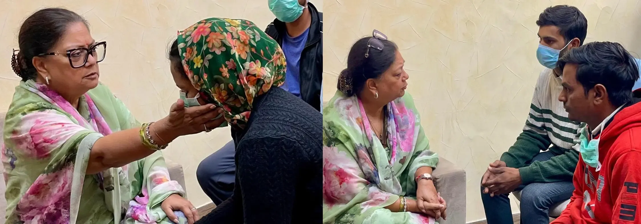 Vasundhara Raje Visits Families of Injured from Jaipur LPG Tanker Explosion