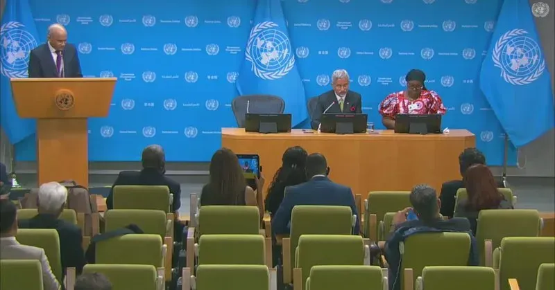 Jaishankar addresses media after inaugural GoFonS4 meet at UNGA