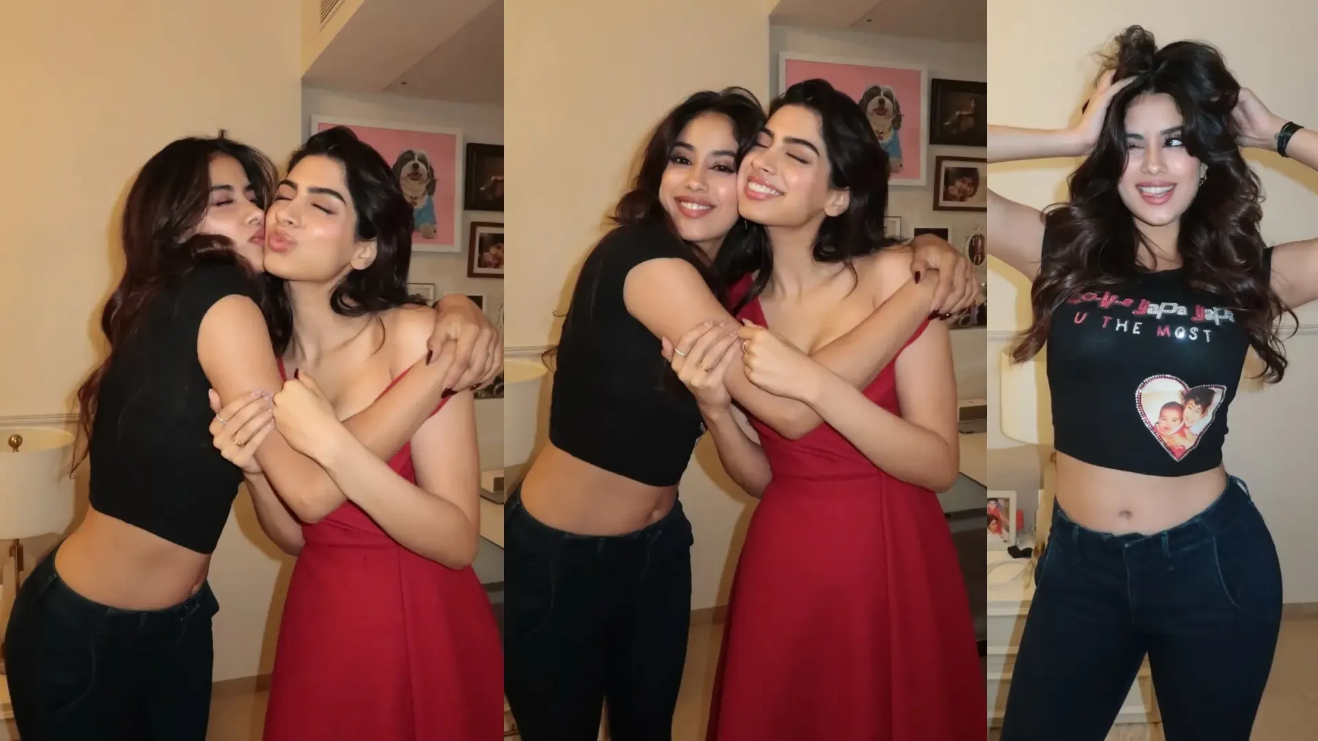 Janhvi Kapoor Encourages Khushi to Sport a Tee with Her Face