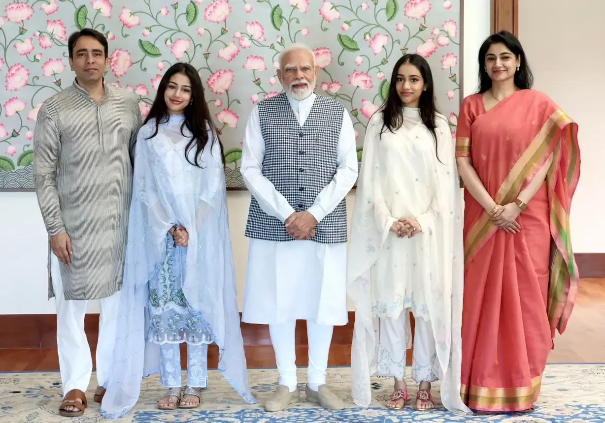 Jayant Chaudhary meets PM Modi with family ahead of Muzaffarnagar rally