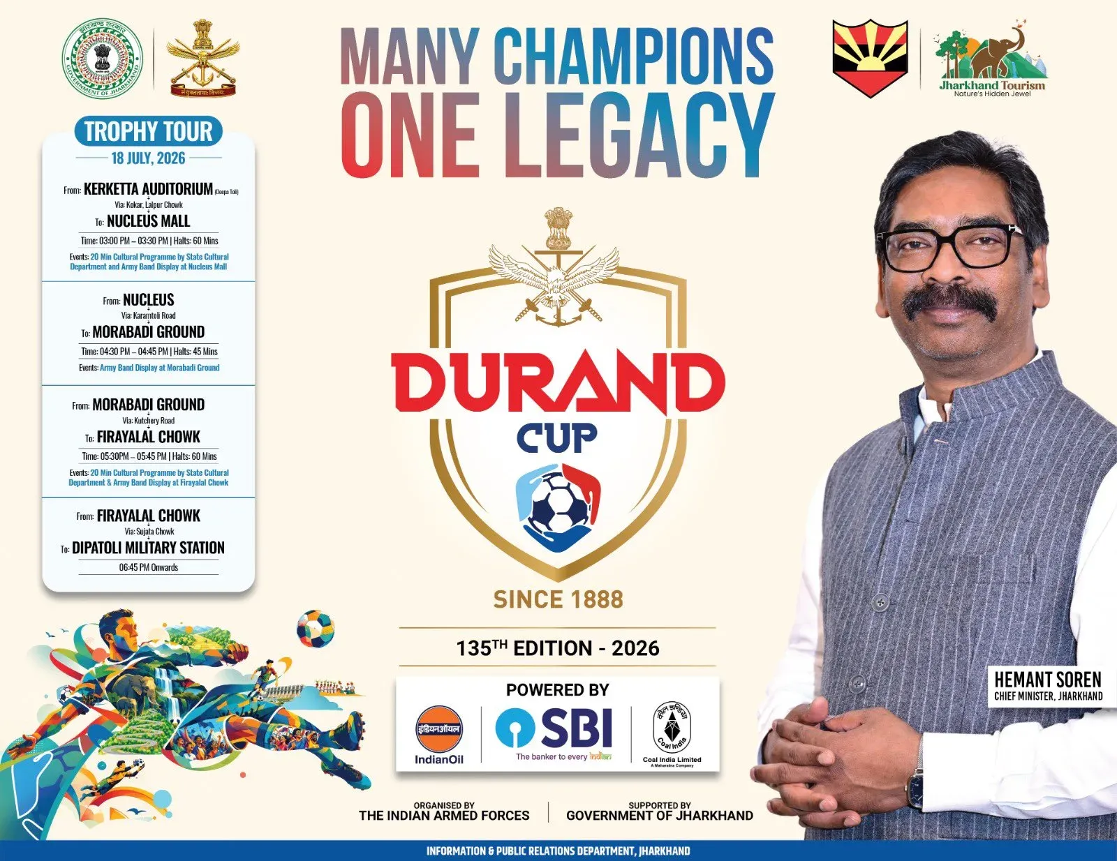 Jharkhand CMO, Army Bring Durand Cup 2026 Trophy Tour to Ranchi