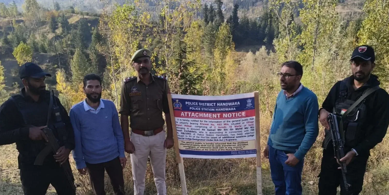 Handwara terror poster module busted; properties of 3 accused attached