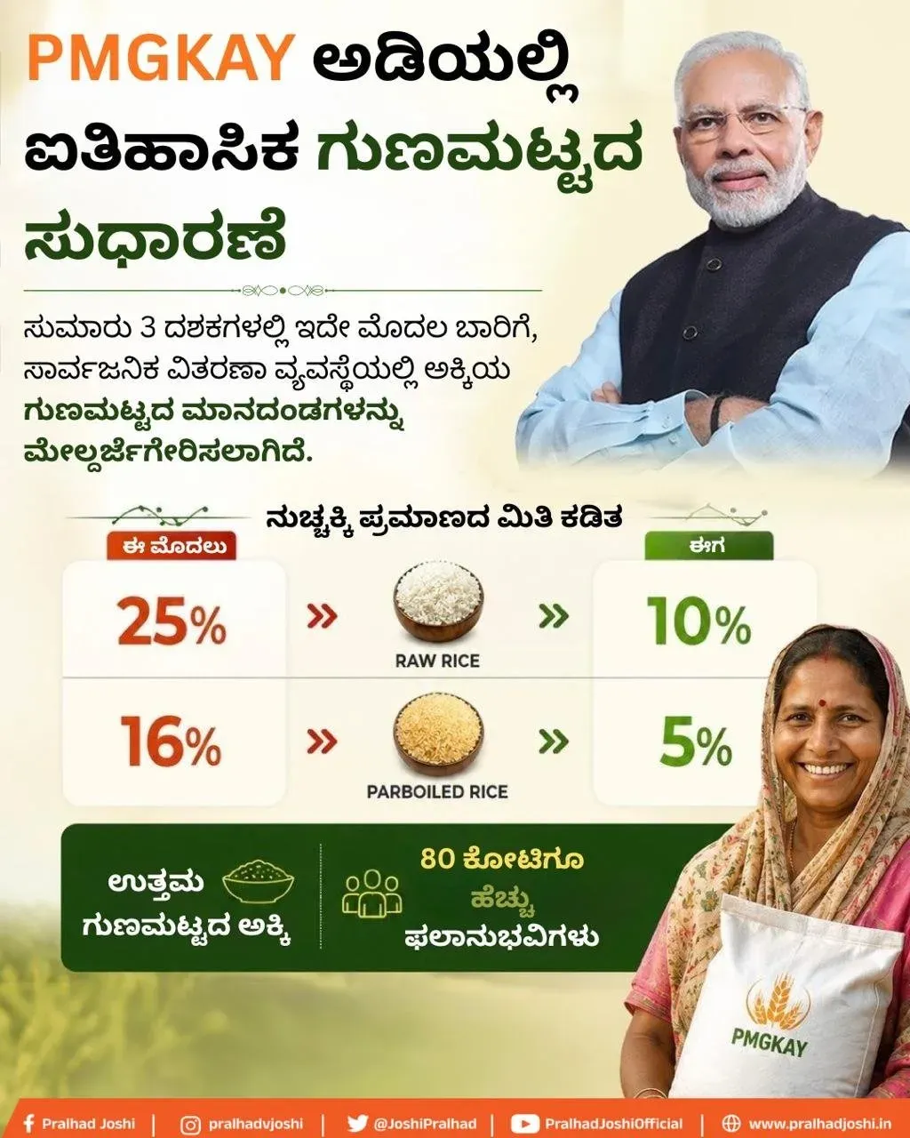 Joshi: Cabinet upgrades PMGKAY rice quality for 80 cr beneficiaries