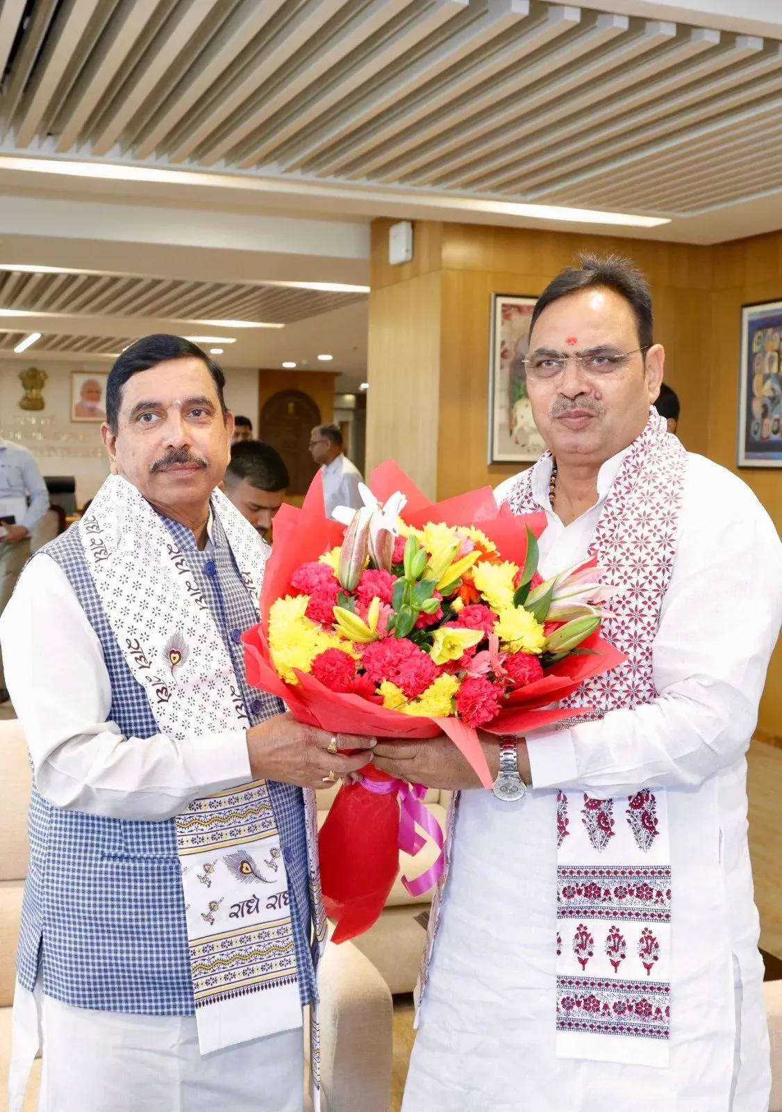 Joshi, Rajasthan CM Discuss MSP Wheat, Solar Push