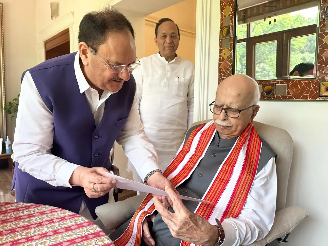 JP Nadda visits Advani at Apollo Hospital amid chest infection
