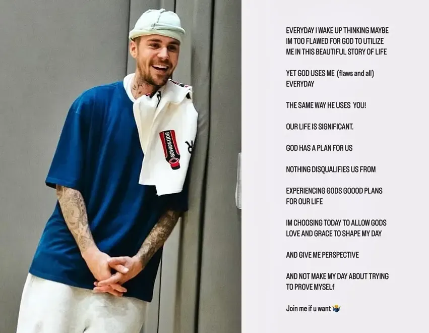 Justin Bieber Shares Heartfelt Message on Social Media, Fans Express Concern