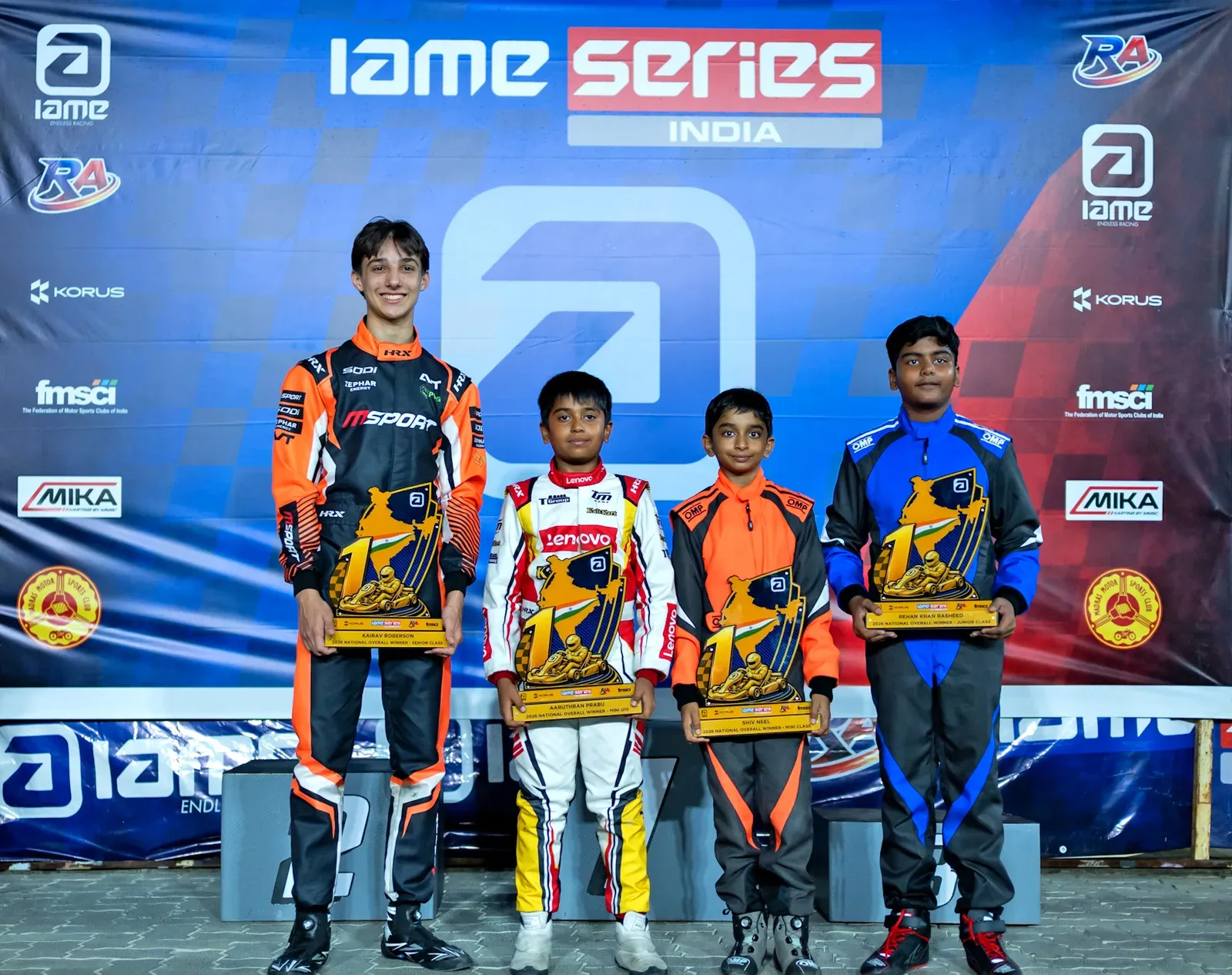 IAME Series India 2026: Kairav Roberson, Rehan Khan Rasheed claim titles at Chennai night race