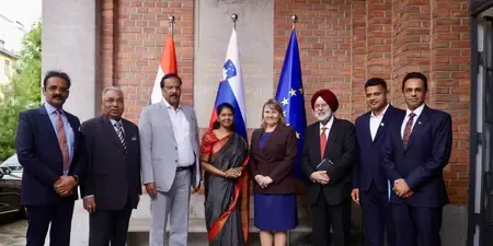 What Did Kanimozhi's Delegation Discuss With Slovenian Leaders Regarding Terrorism?