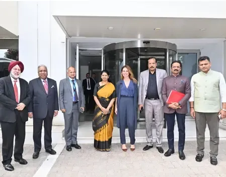 How is the Kanimozhi-led team engaging with Greece's media on India's anti-terrorism strategy?