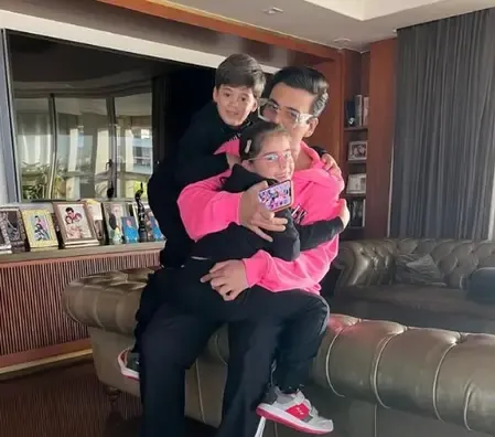 Karan Johar asks, 'What can replace this joy?' as he cuddles up with kids Roohi & Yash