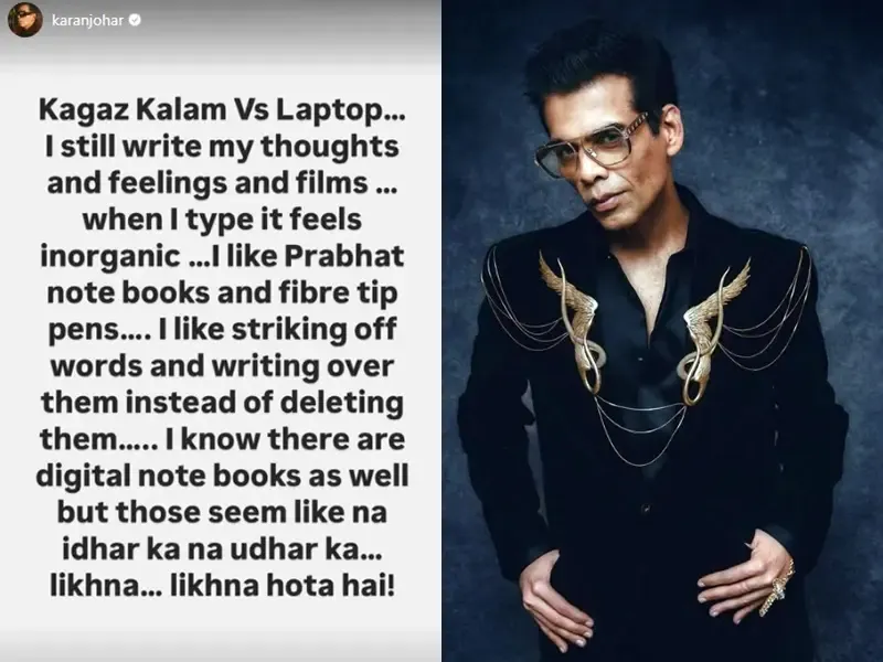 Karan Johar Expresses His Preference for Handwritten Notes