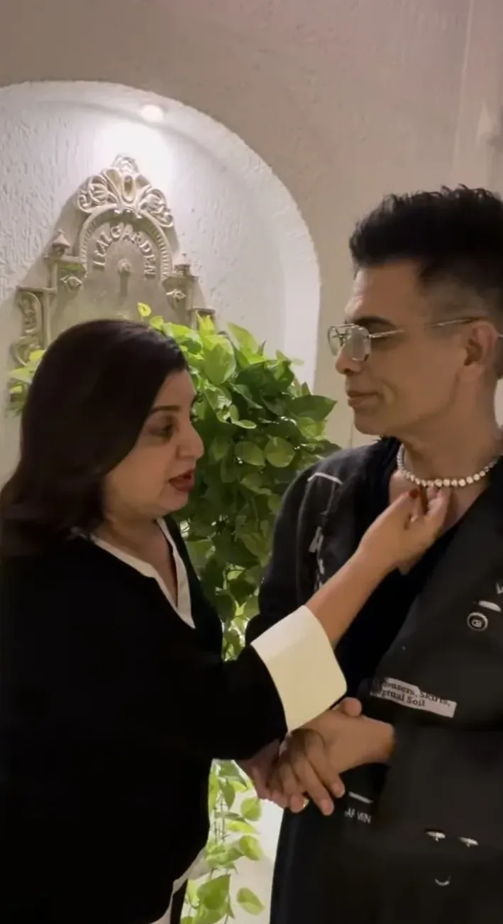 Karan Johar turns 53: wears mother Hiroo's diamond necklace, stuns Farah Khan