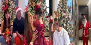 Karan Becomes Santa for Daughter Devi as Bipasha Revels in Joy