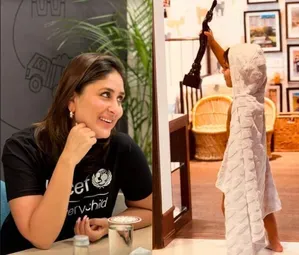 Kareena's 'Jaane jaan' Taimur poses with her award, actress says it
 is his