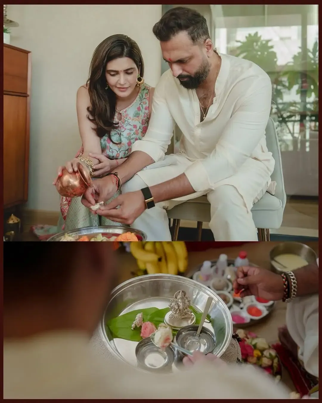 Karishma Tanna celebrates Ganpati with husband Varun Bangera, Ekta Kapoor