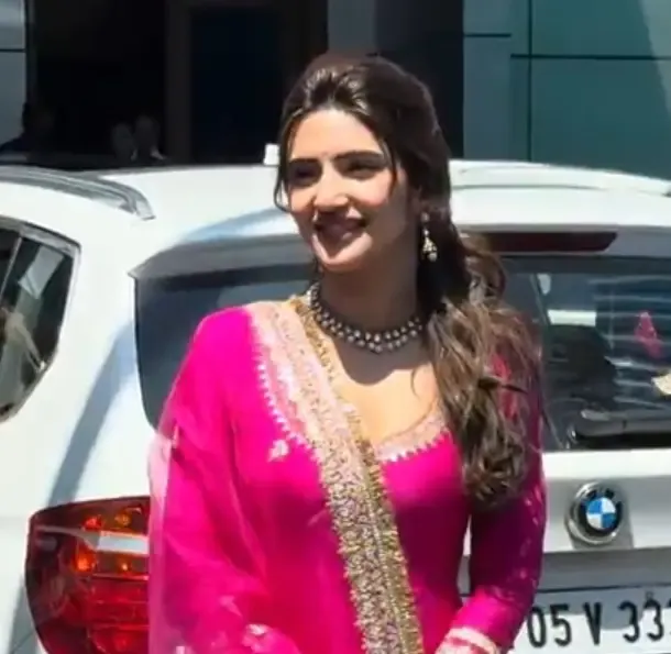 Did Kartik Aaryan's co-star Sreeleela embrace Navratri in a captivating pink outfit?