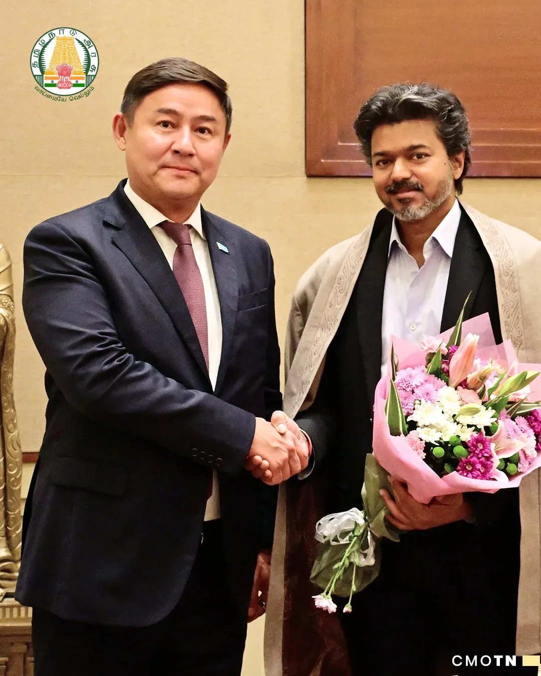 Kazakhstan Envoy Calls on CM Joseph Vijay at Secretariat
