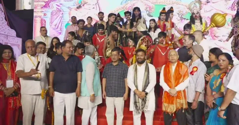 Kejriwal joins Kondli Dussehra celebrations live