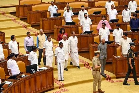 Kerala Assembly row over dirty water in police cannon at AIYF-AISF march