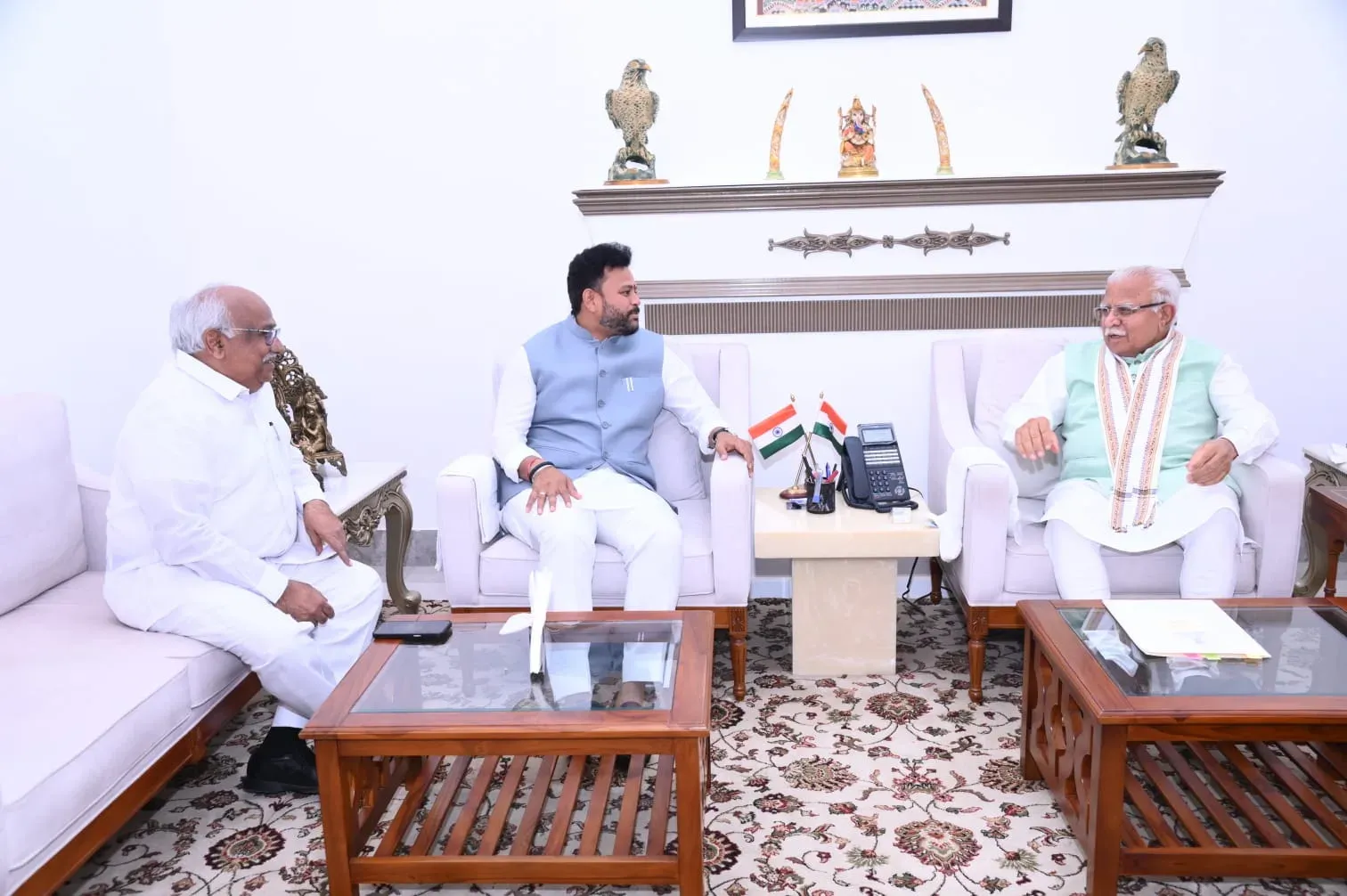Khattar Meets Ram Mohan Naidu on Vizag Metro Project