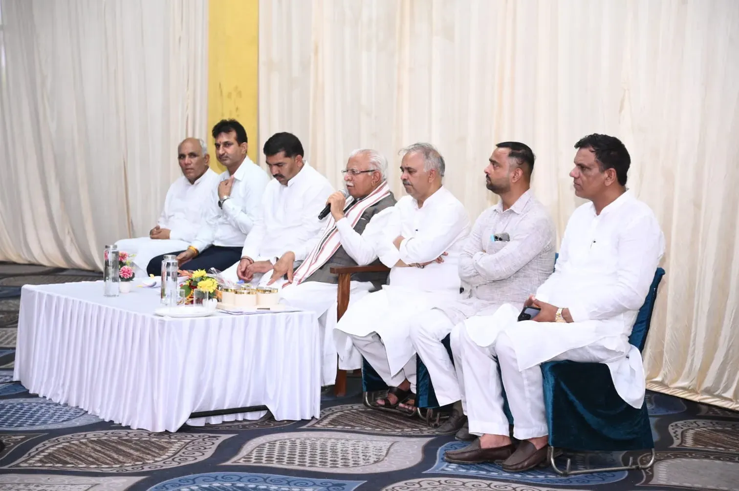 Khattar Reviews Development Works in Nilokheri Jan-Sampark Drive