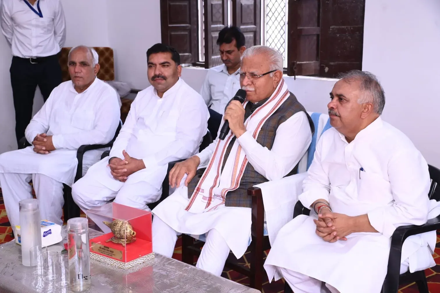 Khattar Reviews Development Works in Nilokheri Villages