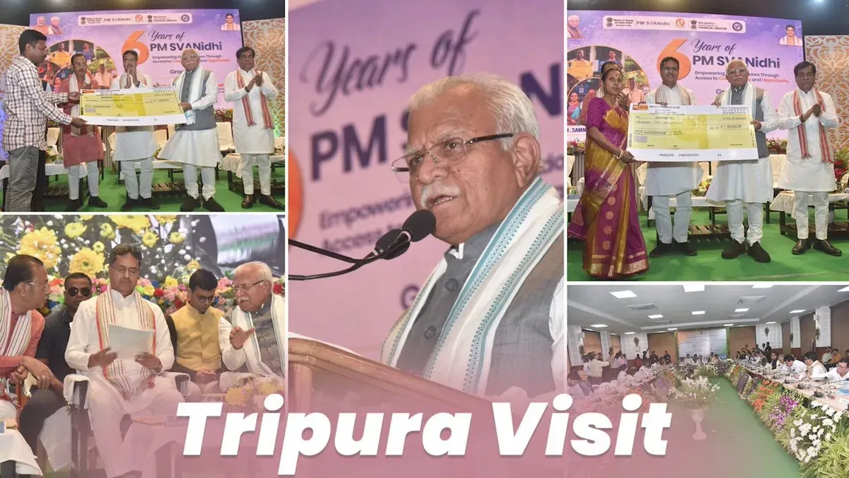 Khattar Reviews Power, Housing Schemes on SVANidhi's 6th Year in Tripura