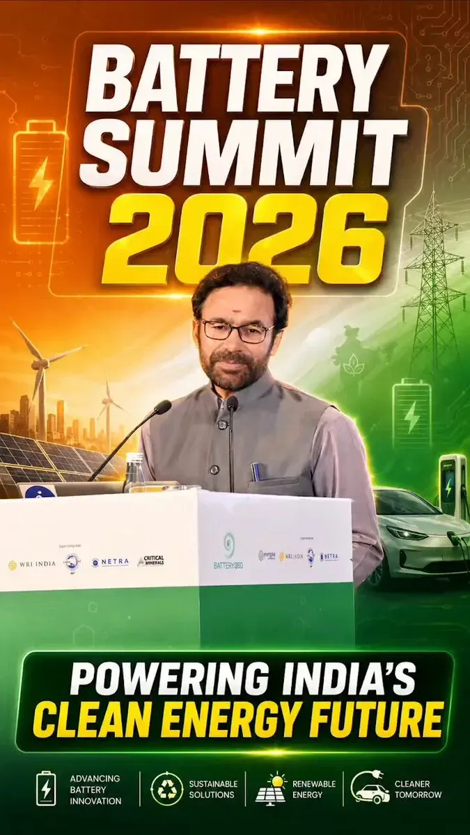 Kishan Reddy addresses Battery Summit 2026, flags critical minerals push