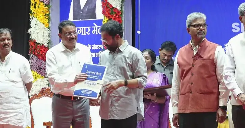 Kishan Reddy at Rozgar Mela in Hyderabad, hands appointment letters