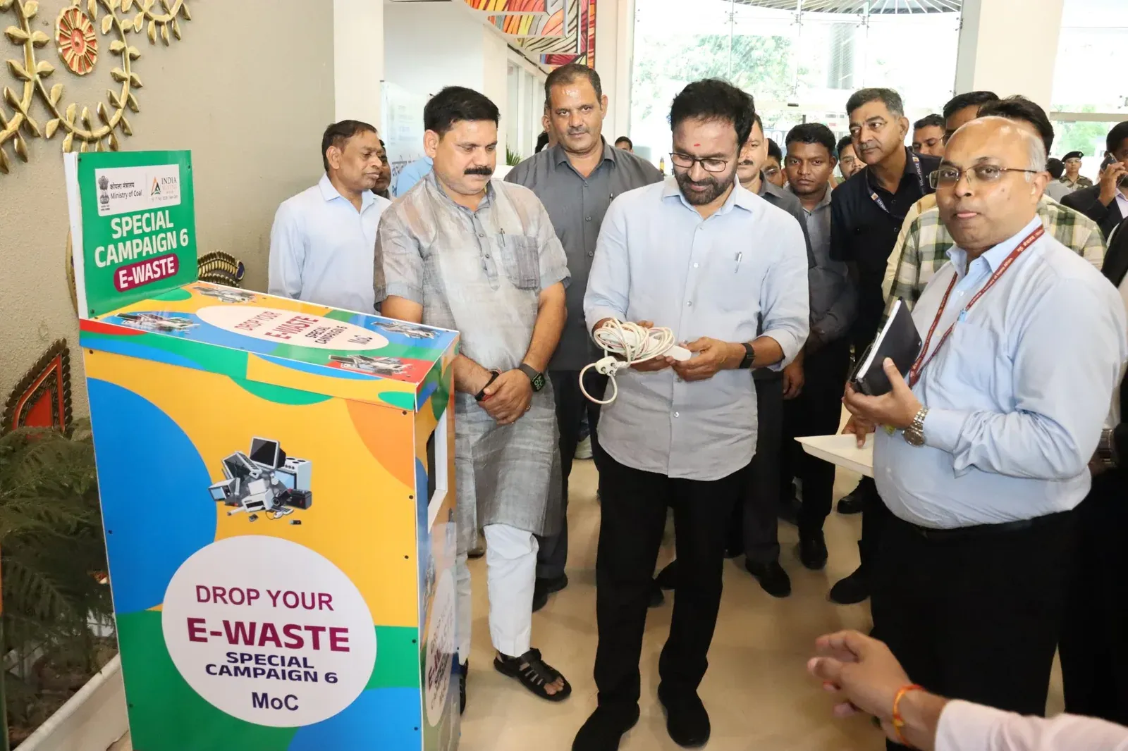 Kishan Reddy deposits e-waste at Coal Ministry kiosk under Special Campaign 6