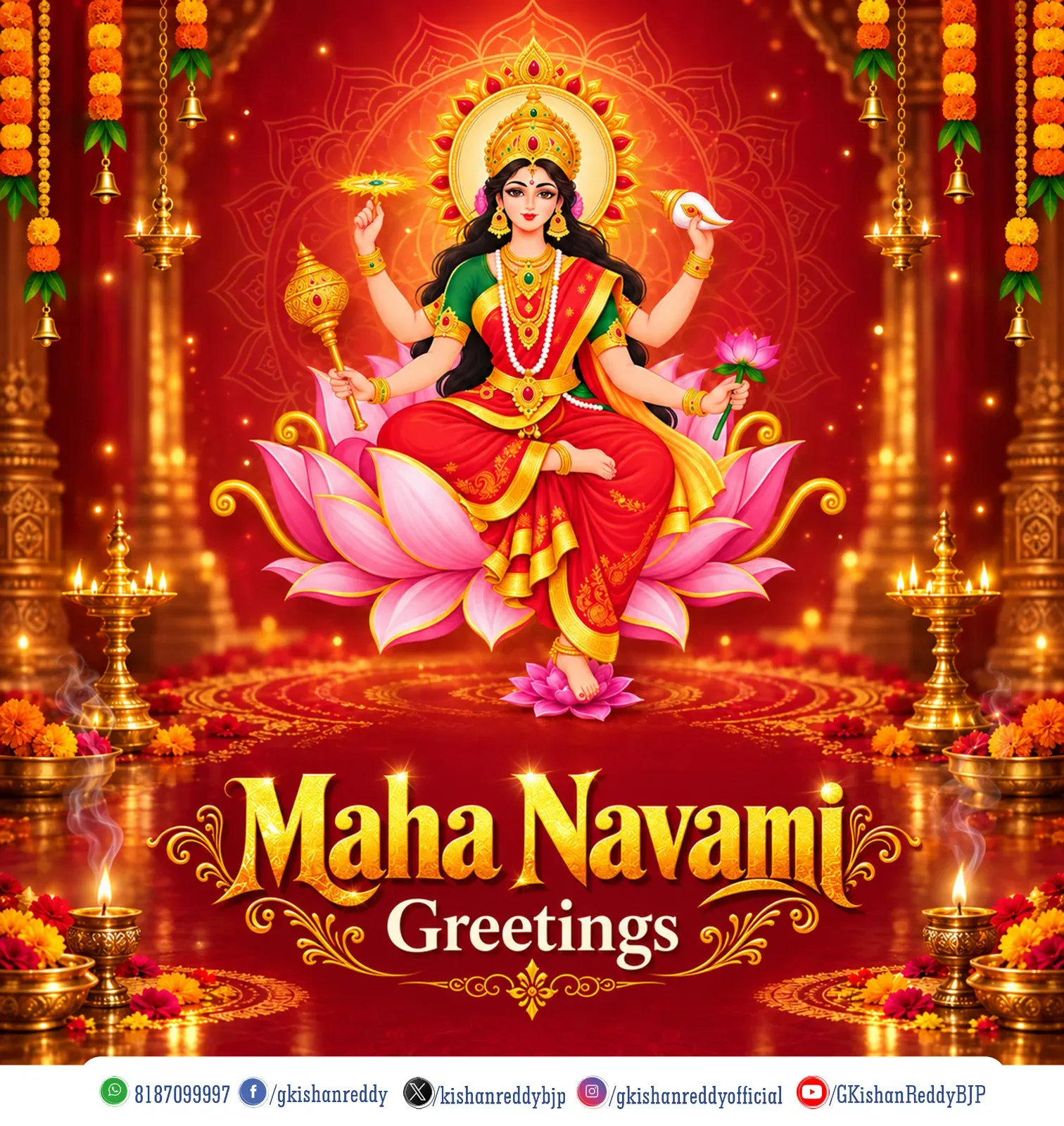 Kishan Reddy Extends Maha Navami Greetings to Nation